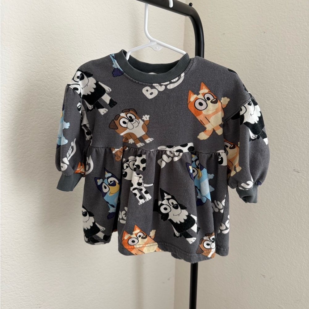 Bluey Dress with Bubble Sleeves